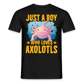 Nur ein Junge, der Axolotl liebt - Männer T-Shirt - Schwarz - Vorne - AI Model Male 178 light (178cm)