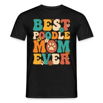 Groovy Dog Lover Chien Maman - T-shirt homme - noir - Devant - AI Model Male 178 light (178cm)