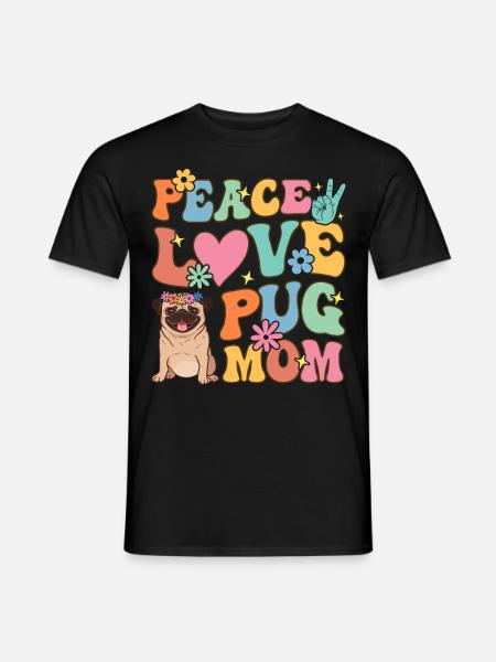 Groovy Hundeliebhaberin - Männer T-Shirt - Schwarz