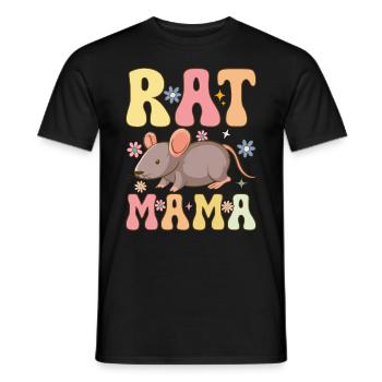 Groovy Rat Mom Female Rat Pet Owner - Men's T-Shirt - black - Front - AI Model Male 178 light (178cm)