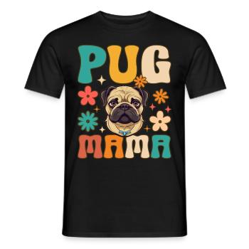 Groovy Pug Mom Weiblicher Hundeliebhaber - Männer T-Shirt - Schwarz - Vorne - AI Model Male 178 light (178cm)