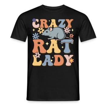 Groovy Female Rat Pet Owner - Men's T-Shirt - black - Front - AI Model Male 178 light (178cm)