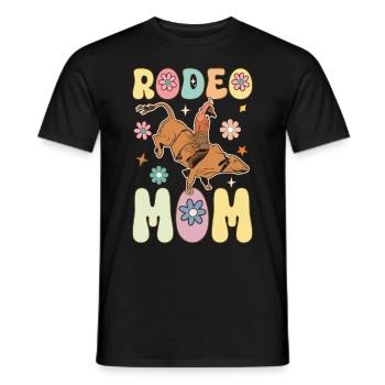 Groovy Western Country Bull Rider - Men's T-Shirt - black - Front - AI Model Male 178 light (178cm)
