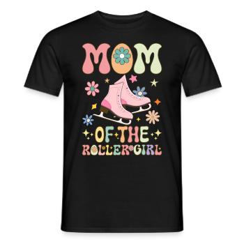 Patineuse à roulettes fille maman - T-shirt homme - noir - Devant - AI Model Male 178 light (178cm)