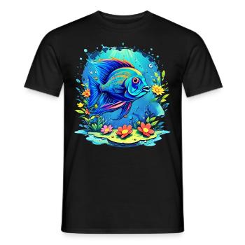 Skalar - Männer T-Shirt - Schwarz - Vorne - AI Model Male 178 light (178cm)