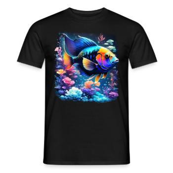Skalar - Männer T-Shirt - Schwarz - Vorne - AI Model Male 178 light (178cm)
