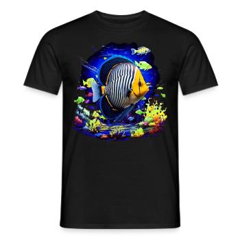 Skalar - Männer T-Shirt - Schwarz - Vorne - AI Model Male 178 light (178cm)