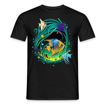 Skalar - Männer T-Shirt - Schwarz - Vorne - AI Model Male 178 light (178cm)
