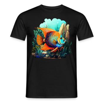 Skalar - Männer T-Shirt - Schwarz - Vorne - AI Model Male 178 light (178cm)