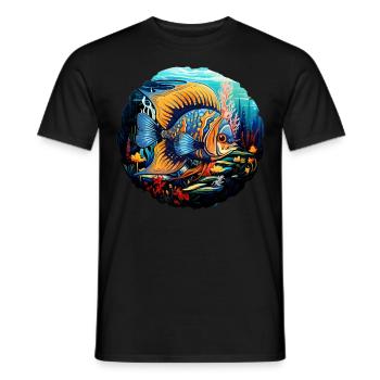 Skalar - Männer T-Shirt - Schwarz - Vorne - AI Model Male 178 light (178cm)