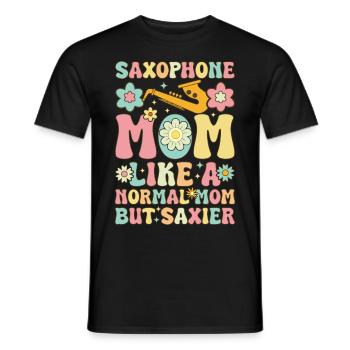 Groovy Saxophonistin - Männer T-Shirt - Schwarz - Vorne - AI Model Male 178 light (178cm)