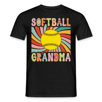 Joueur de softball groovy - T-shirt homme - noir - Devant - AI Model Male 178 light (178cm)