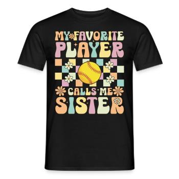 Softball Sister - Men's T-Shirt - black - Front - AI Model Male 178 light (178cm)