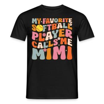 Softball-Oma - Männer T-Shirt - Schwarz - Vorne - AI Model Male 178 light (178cm)