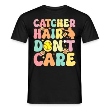 Softball Catcher Joueur de softball - T-shirt homme - noir - Devant - AI Model Male 178 light (178cm)