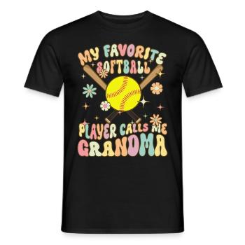 Softball-Oma - Männer T-Shirt - Schwarz - Vorne - AI Model Male 178 light (178cm)