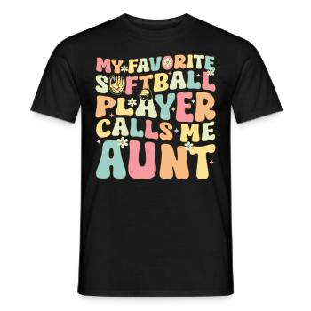 Softball Tante - Männer T-Shirt - Schwarz - Vorne - AI Model Male 178 light (178cm)
