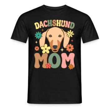 Groovy Female Dog Lover Sunflower - Men's T-Shirt - black - Front - AI Model Male 178 light (178cm)