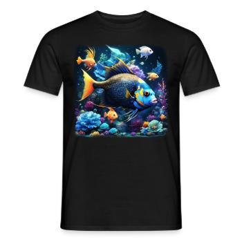 Skalar - Männer T-Shirt - Schwarz - Vorne - AI Model Male 178 light (178cm)