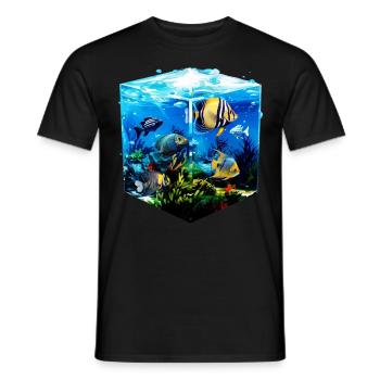 Skalar - Männer T-Shirt - Schwarz - Vorne - AI Model Male 178 light (178cm)