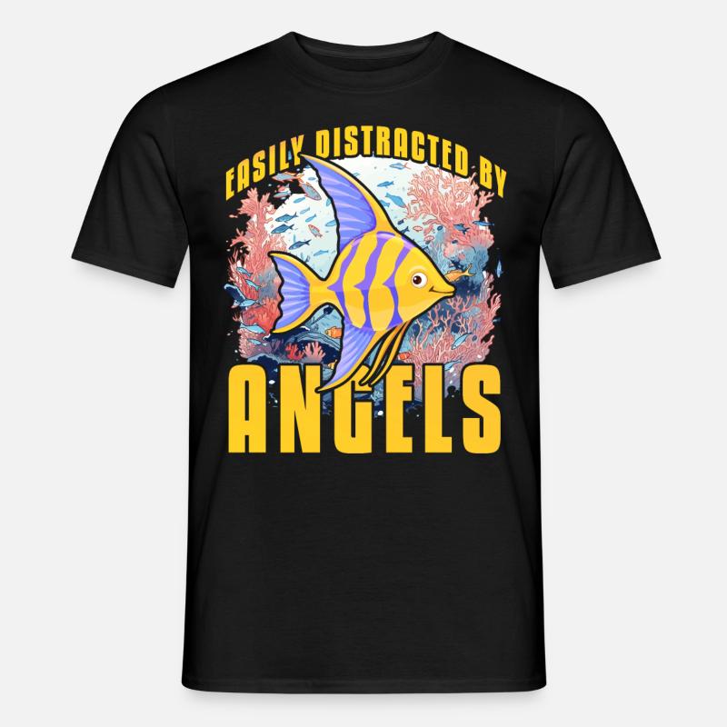 Facilement distrait par les anges - T-shirt homme - noir