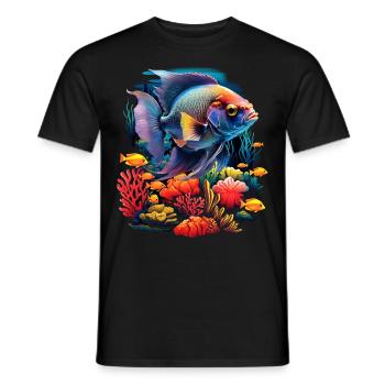 Skalar - Männer T-Shirt - Schwarz - Vorne - AI Model Male 178 light (178cm)