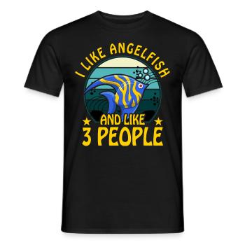J’aime le poisson-ange et j’aime 3 personnes - T-shirt homme - noir - Devant - AI Model Male 178 light (178cm)