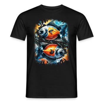 Skalar - Männer T-Shirt - Schwarz - Vorne - AI Model Male 178 light (178cm)