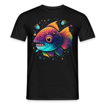 Skalar - Männer T-Shirt - Schwarz - Vorne - AI Model Male 178 light (178cm)