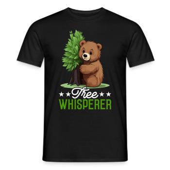Tree Hugger Environmentalist Bear - Men's T-Shirt - black - Front - AI Model Male 178 light (178cm)