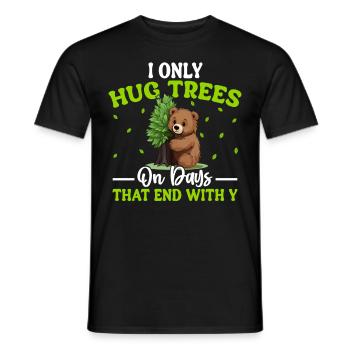 Tree Hugger Environmentalist Bear - Men's T-Shirt - black - Front - AI Model Male 178 light (178cm)