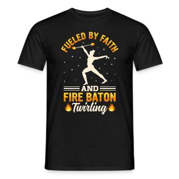 Bâton de feu Danse du feu Danseur de feu Danseur de feu - T-shirt homme - noir - Devant - AI Model Male 178 light (178cm)