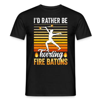 Bâton de feu Danse du feu Danseur de feu Danseur de feu - T-shirt homme - noir - Devant - AI Model Male 178 light (178cm)