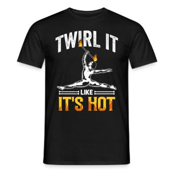 Fire Baton Fire Dance Fire Dancer Fire Dancer - Men's T-Shirt - black - Front - AI Model Male 178 light (178cm)