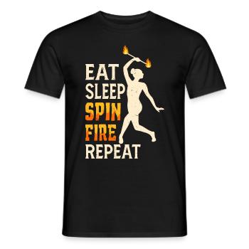 Bâton de feu Danse du feu Danseur de feu Danseur de feu - T-shirt homme - noir - Devant - AI Model Male 178 light (178cm)