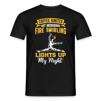 Bâton de feu Danse du feu Danseur de feu Danseur de feu - T-shirt homme - noir - Devant - AI Model Male 178 light (178cm)