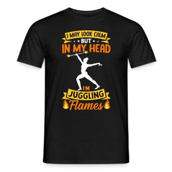 Bâton de feu Danse du feu Danseur de feu Danseur de feu - T-shirt homme - noir - Devant - AI Model Male 178 light (178cm)