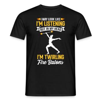 Bâton de feu Danse du feu Danseur de feu Danseur de feu - T-shirt homme - noir - Devant - AI Model Male 178 light (178cm)