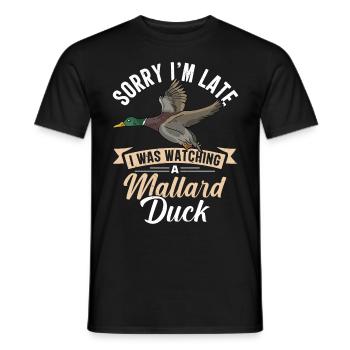 Canard colvert - T-shirt homme - noir - Devant - AI Model Male 178 light (178cm)