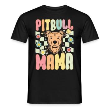 Groovy Pitbull Maman Amoureuse des chiens - T-shirt homme - noir - Devant - AI Model Male 178 light (178cm)