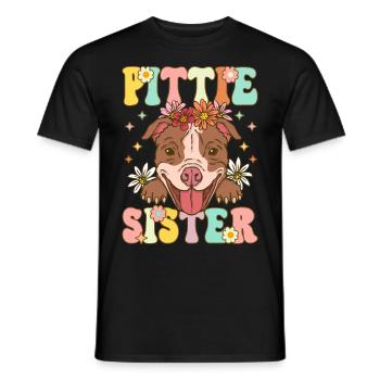 Pitbull Sister Pitbull Sister Dog Lover - Men's T-Shirt - black - Front - AI Model Male 178 light (178cm)