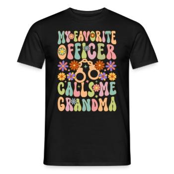 Policier Mamie - T-shirt homme - noir - Devant - AI Model Male 178 light (178cm)
