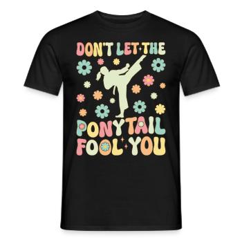 Taekwondo Girl Karate - Men's T-Shirt - black - Front - AI Model Male 178 light (178cm)