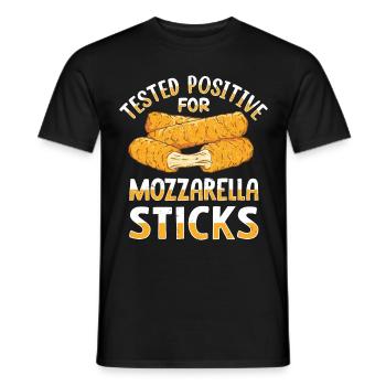 Bâtonnets de mozzarella au fromage - T-shirt homme - noir - Devant - AI Model Male 178 light (178cm)