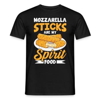 Bâtonnets de mozzarella au fromage - T-shirt homme - noir - Devant - AI Model Male 178 light (178cm)