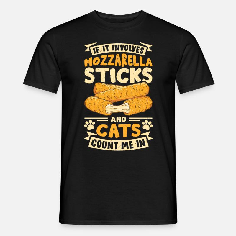 Mozzarella Sticks Käse - Männer T-Shirt - Schwarz