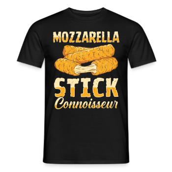 Bâtonnets de mozzarella au fromage - T-shirt homme - noir - Devant - AI Model Male 178 light (178cm)