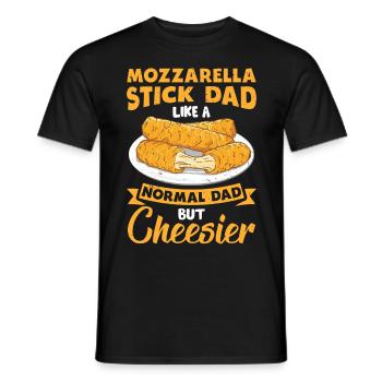 Bâtonnets de mozzarella au fromage - T-shirt homme - noir - Devant - AI Model Male 178 light (178cm)
