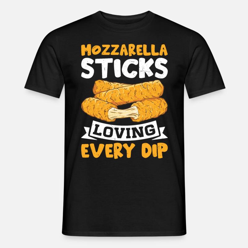 Mozzarella Sticks Käse - Männer T-Shirt - Schwarz