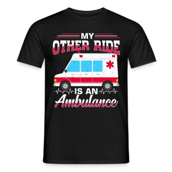 Ambulance infirmière - T-shirt homme - noir - Devant - AI Model Male 178 light (178cm)